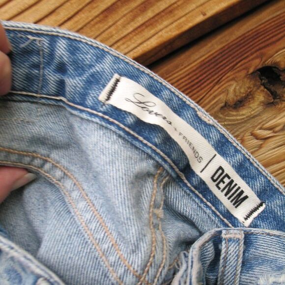 High Waist Shredded Denim Jean Mini Skirt 25 - Picture 8 of 9